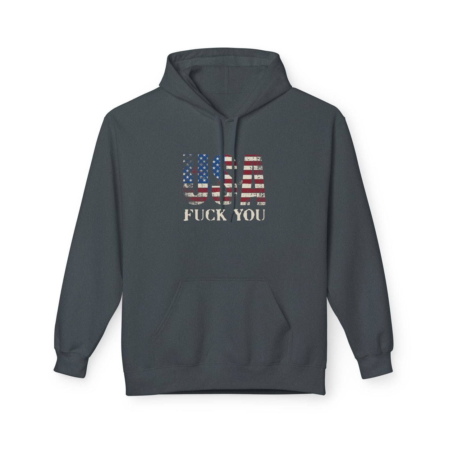 USA Flag Graphic Hoodie - Unisex Softstyle Fleece, Funny Sweatshirt, Casual Wear, Patriotic Gift, Comfortable Pullover