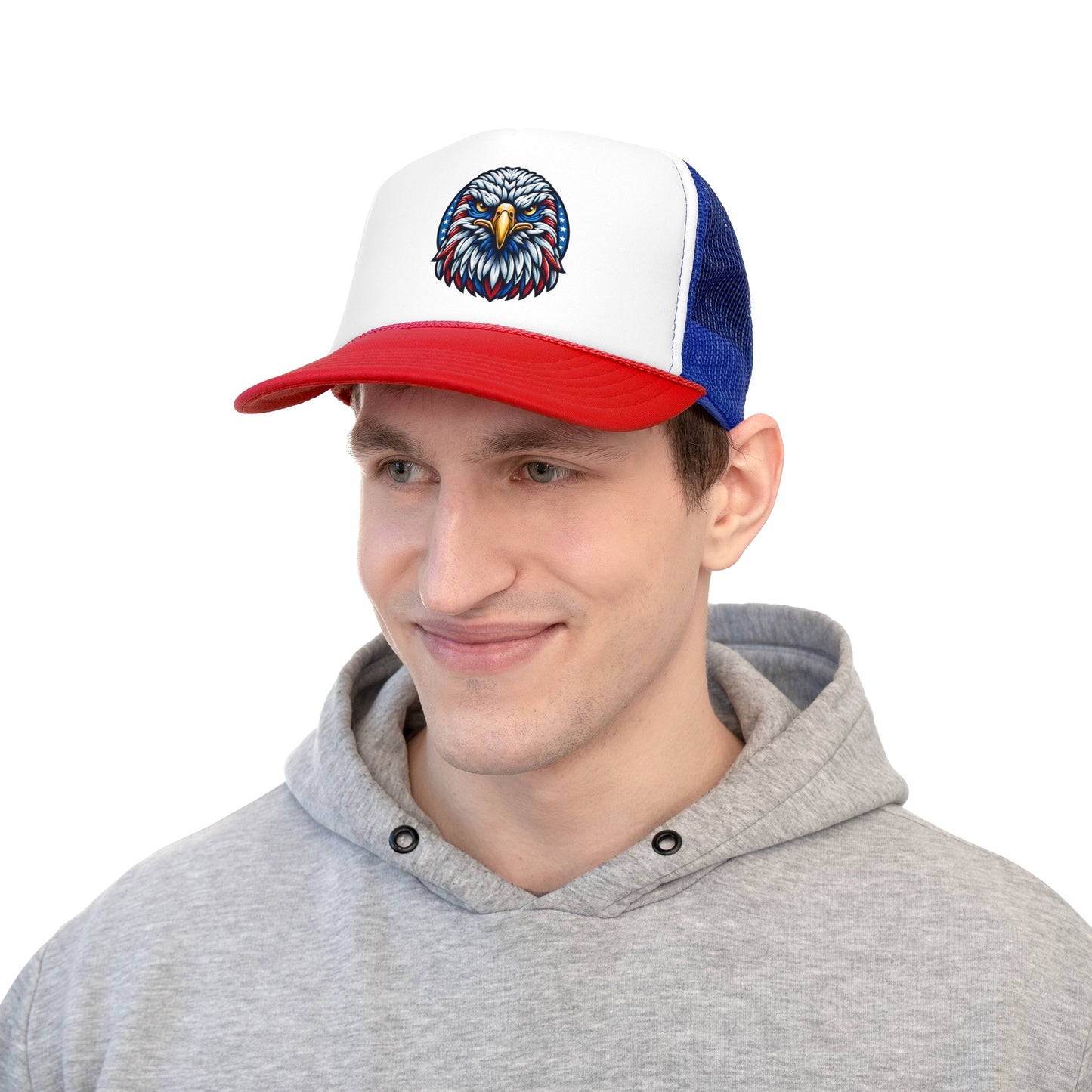 Patriotic Eagle Trucker Cap - USA Style Hat for Summer, Outdoor Wear, Gifts for Him, Independence Day, Festivals, BBQs