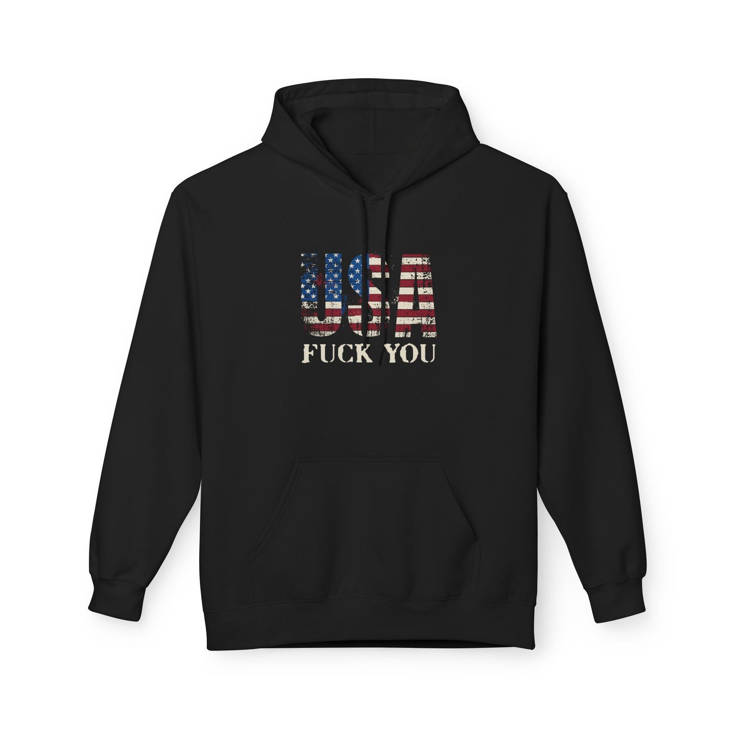 USA Flag Graphic Hoodie - Unisex Softstyle Fleece, Funny Sweatshirt, Casual Wear, Patriotic Gift, Comfortable Pullover