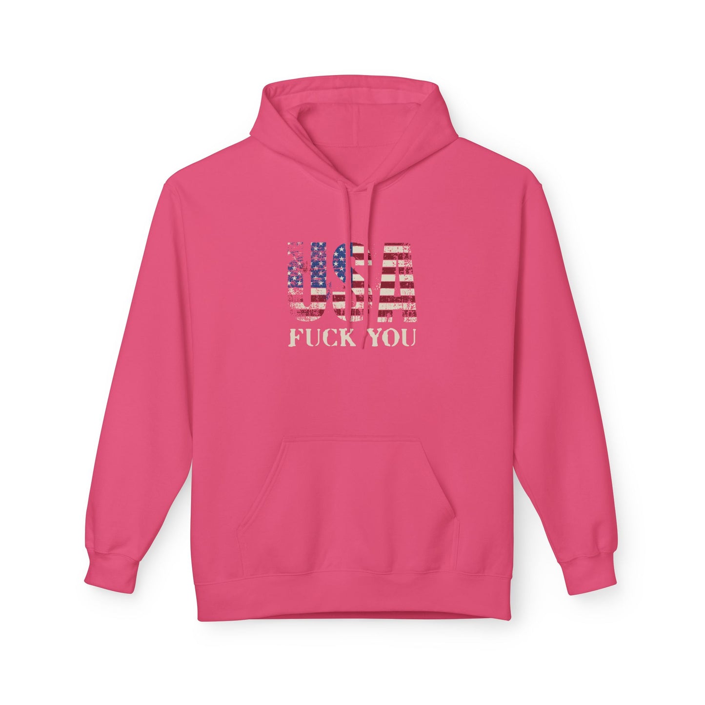 USA Flag Graphic Hoodie - Unisex Softstyle Fleece, Funny Sweatshirt, Casual Wear, Patriotic Gift, Comfortable Pullover
