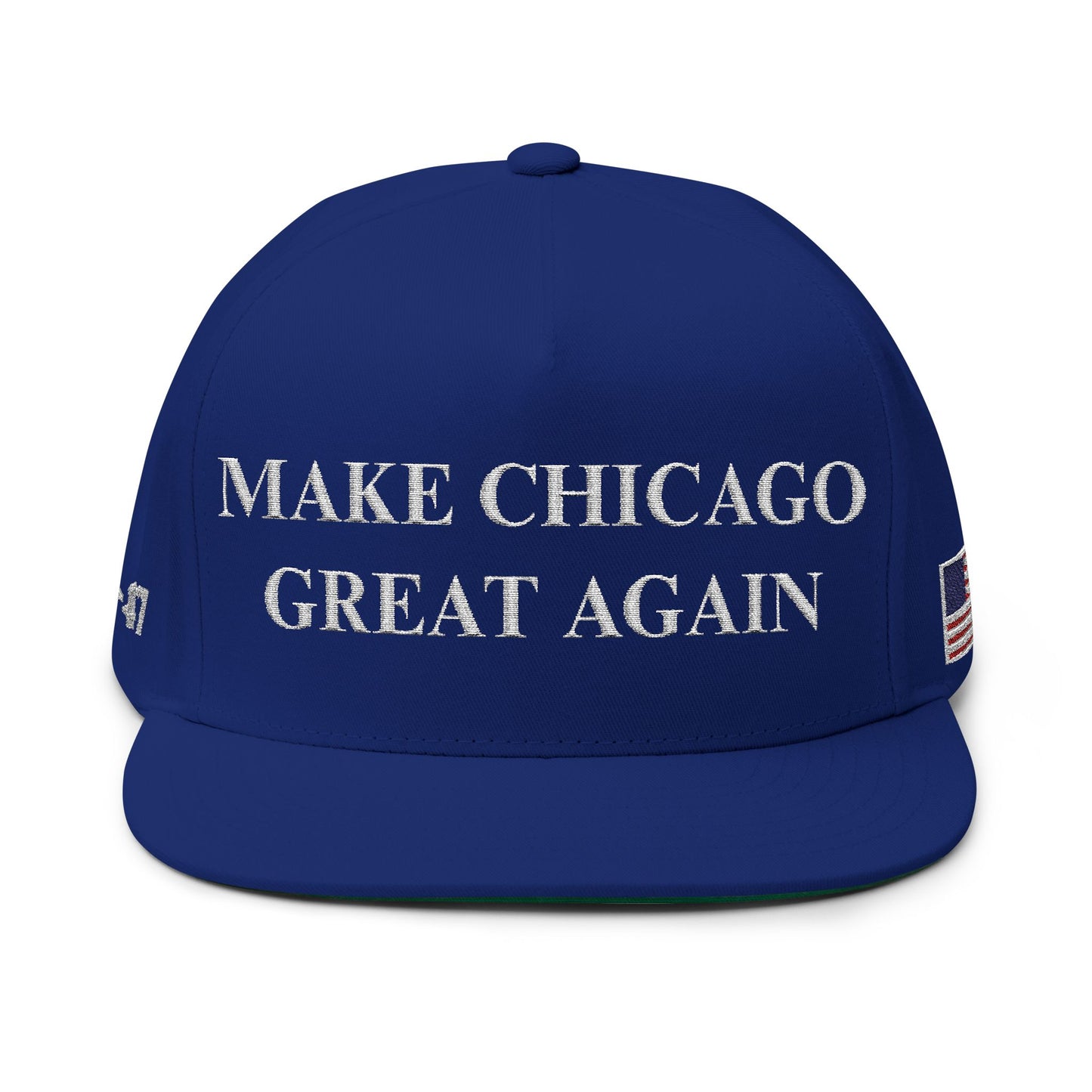 MAGA - Embroidered Flat Bill Cap - Make Chicago Great Again Hat, Custom Hat, Stylish Cap, Vintage Baseball Hat, Gift for Chicago Lovers