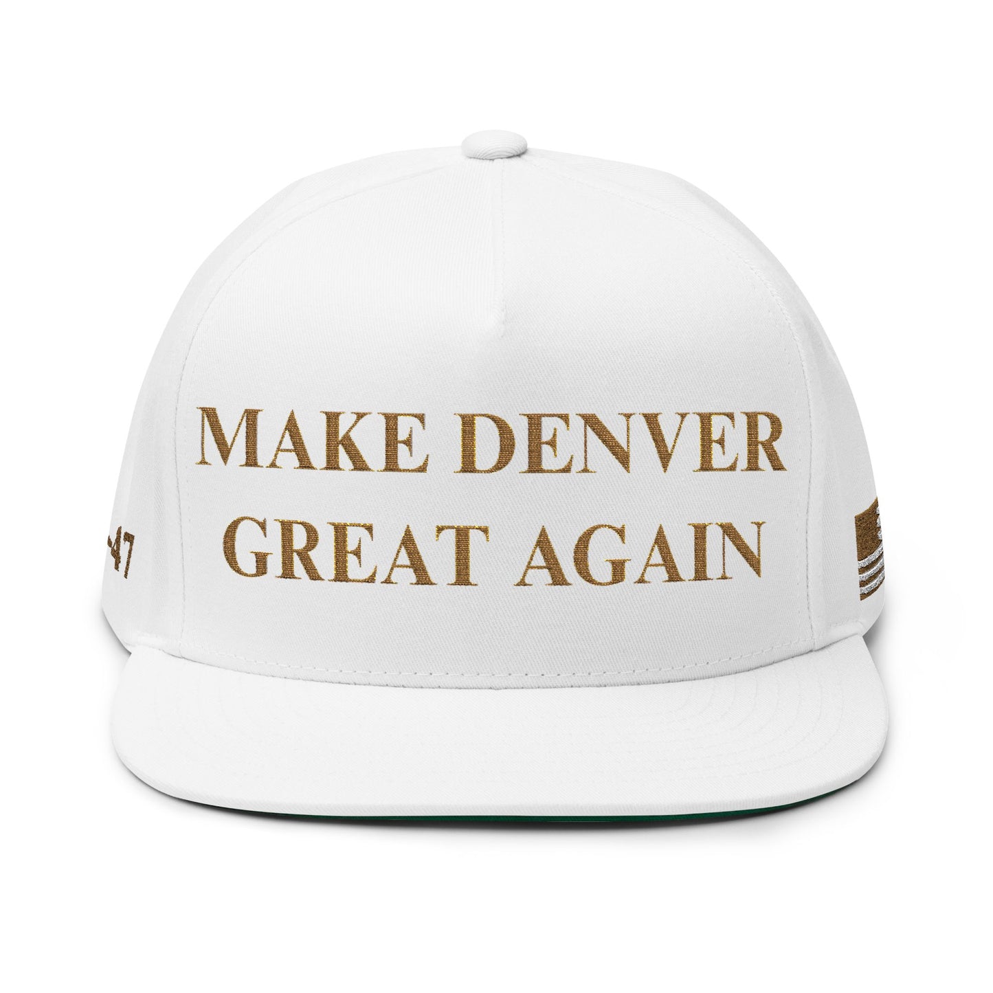 MAGA - Make Denver Great Again Flat Bill Cap, Embroidered Hat for City Pride, Casual Wear, Outdoor Activities, Gift for Denver Fans