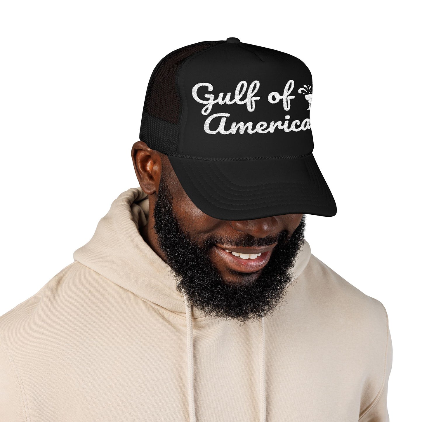 MAGA, Gulf of America Embroidered Foam Trucker Hat, Stylish Summer Cap, Beach Accessory, Embroidered Gift, Outdoor Hat