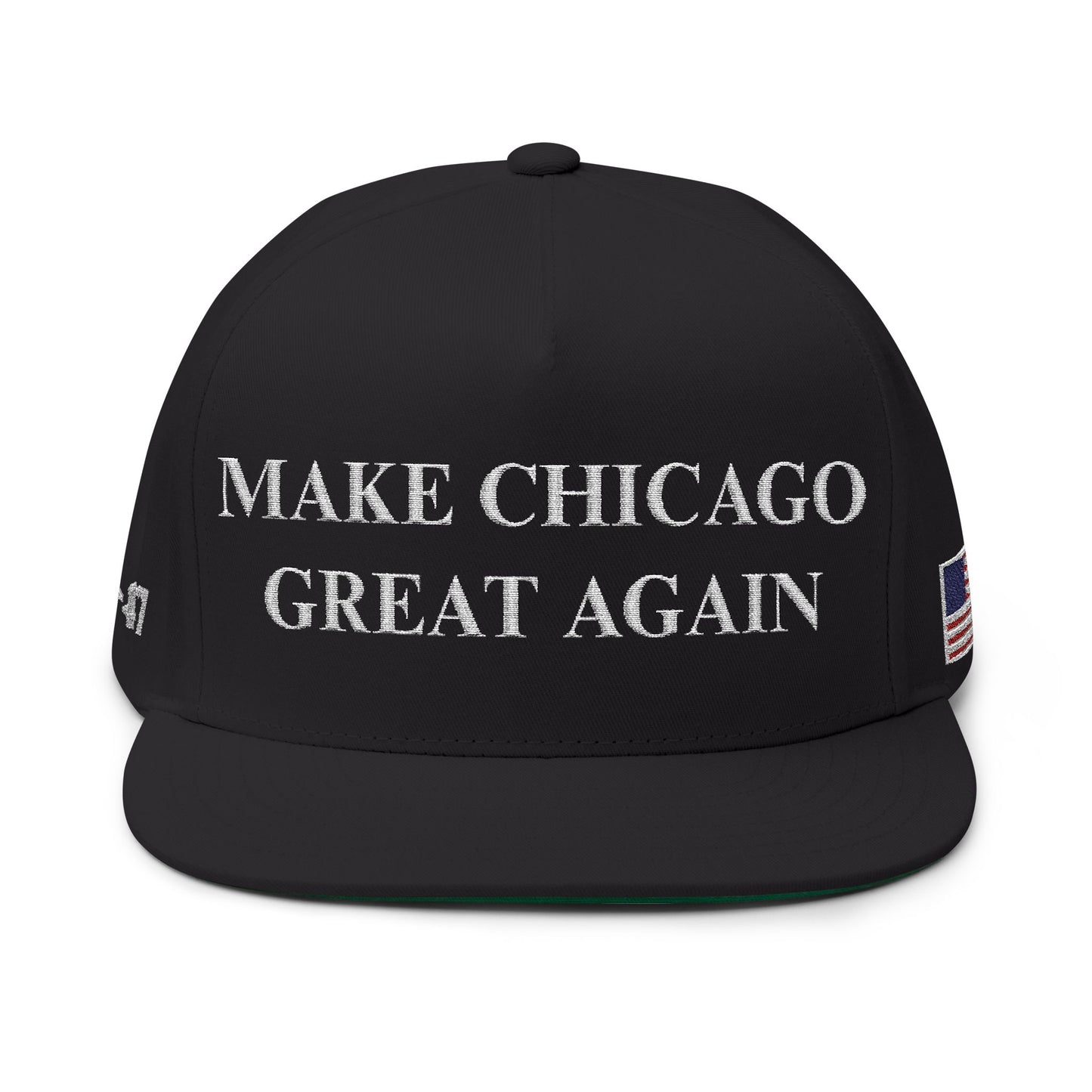 MAGA - Embroidered Flat Bill Cap - Make Chicago Great Again Hat, Custom Hat, Stylish Cap, Vintage Baseball Hat, Gift for Chicago Lovers