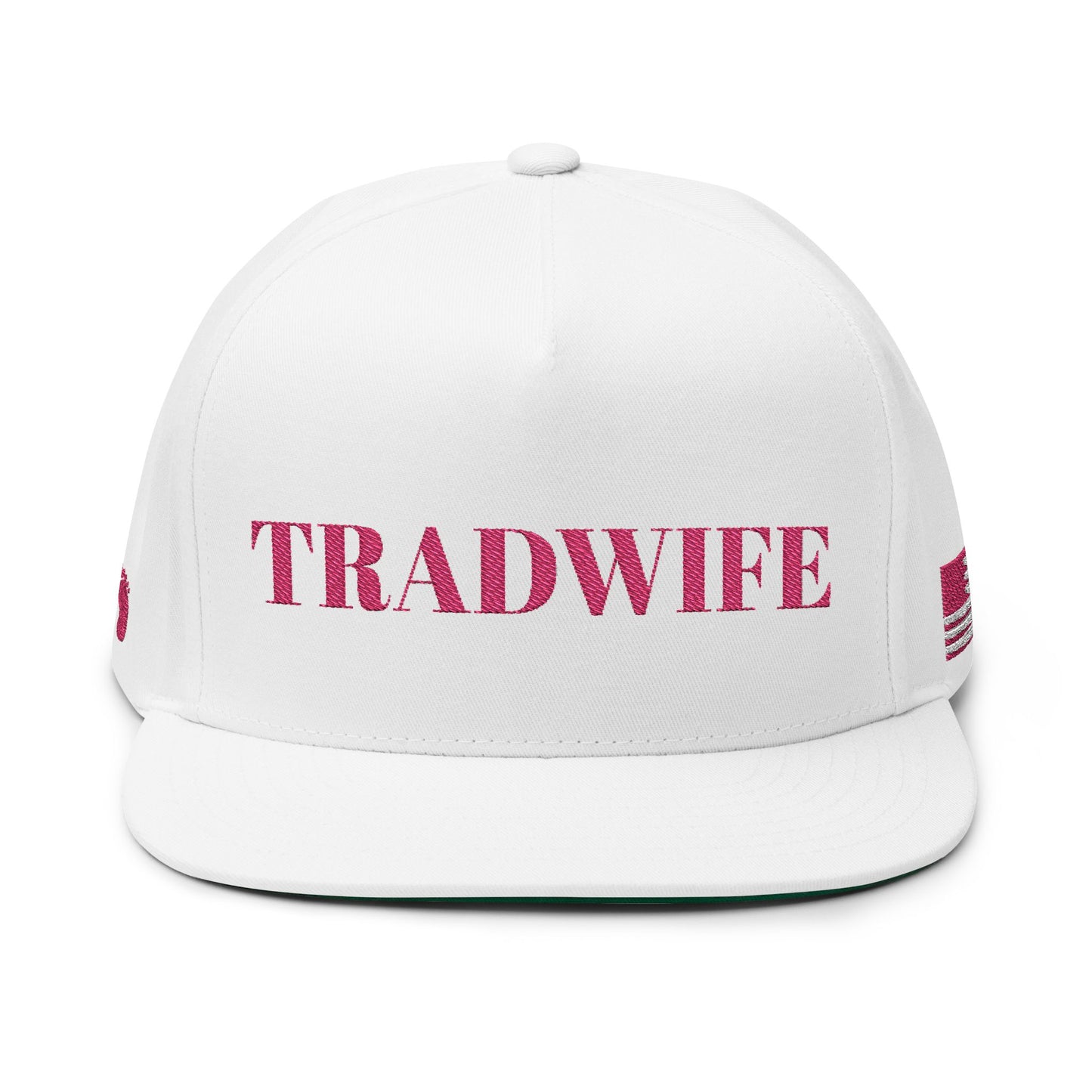Tradwife Flat Bill Cap, Embroidered Hat for Traditional Wives, Gifts for Moms, Fashion Accessories, Summer Style, Trendy Headwear