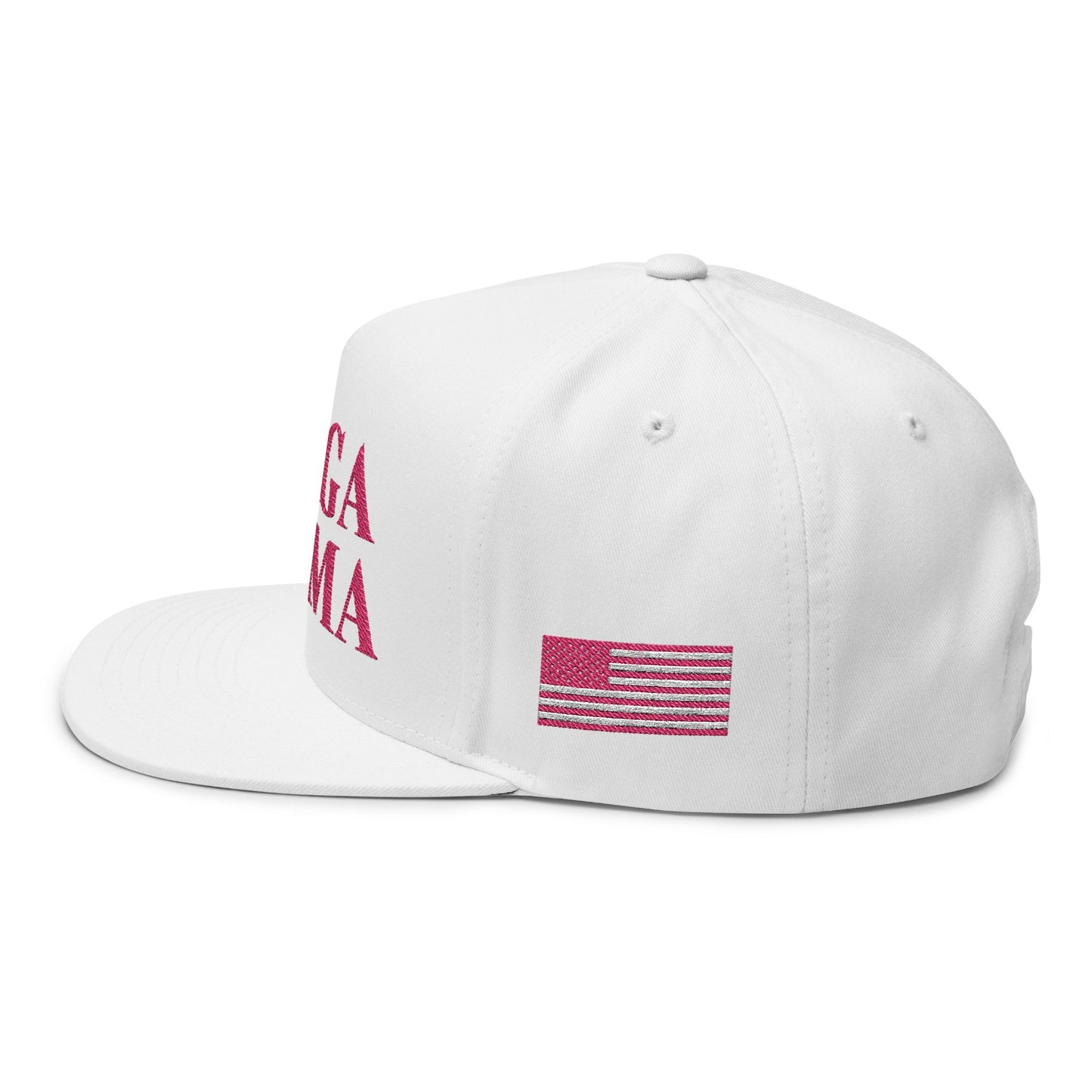 MAGA - Embroidered Flat Bill Cap, MAGA Mama Snapback, Trendy Baseball Hat, Perfect for Gifts, Patriotic Hats, Everyday Style