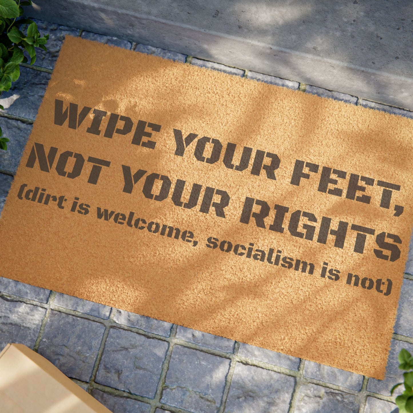 "Wipe Your Feet, Not Your Rights" - Welcome Doormat - Funny Home Décor, Unique Gift, Personal Touch for Home, Housewarming, and Parties