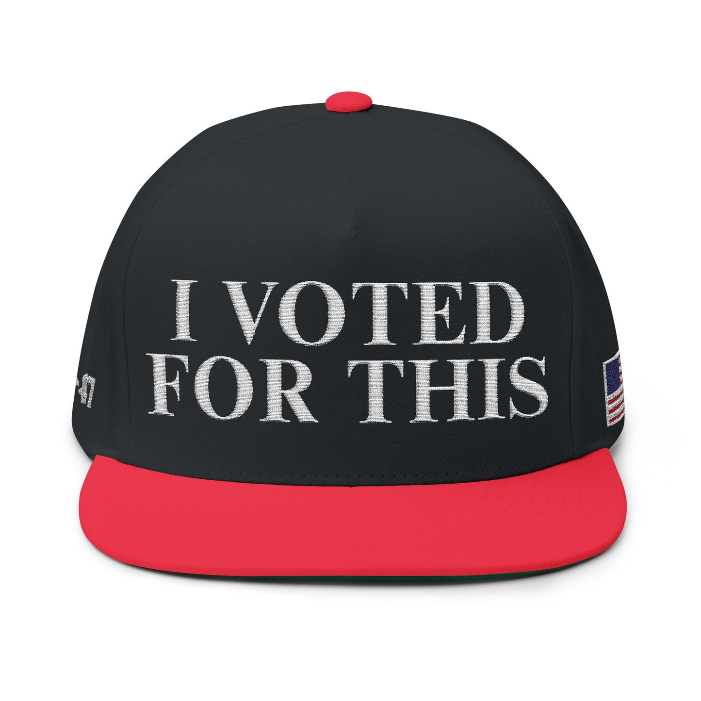 MAGA - Embroidered Flat Bill Cap - I Voted For This, Political Cap, Election Day Gear, Statement Accessories