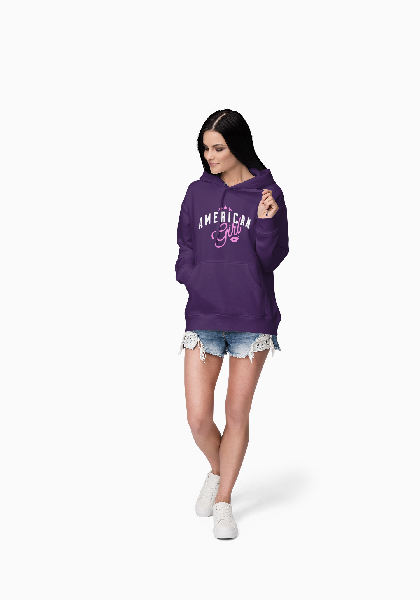 American Girl Hoodie, Cozy Unisex Sweatshirt for Teens, Gift for Birthdays, Stylish Layering for Casual Days, Perfect for Fall