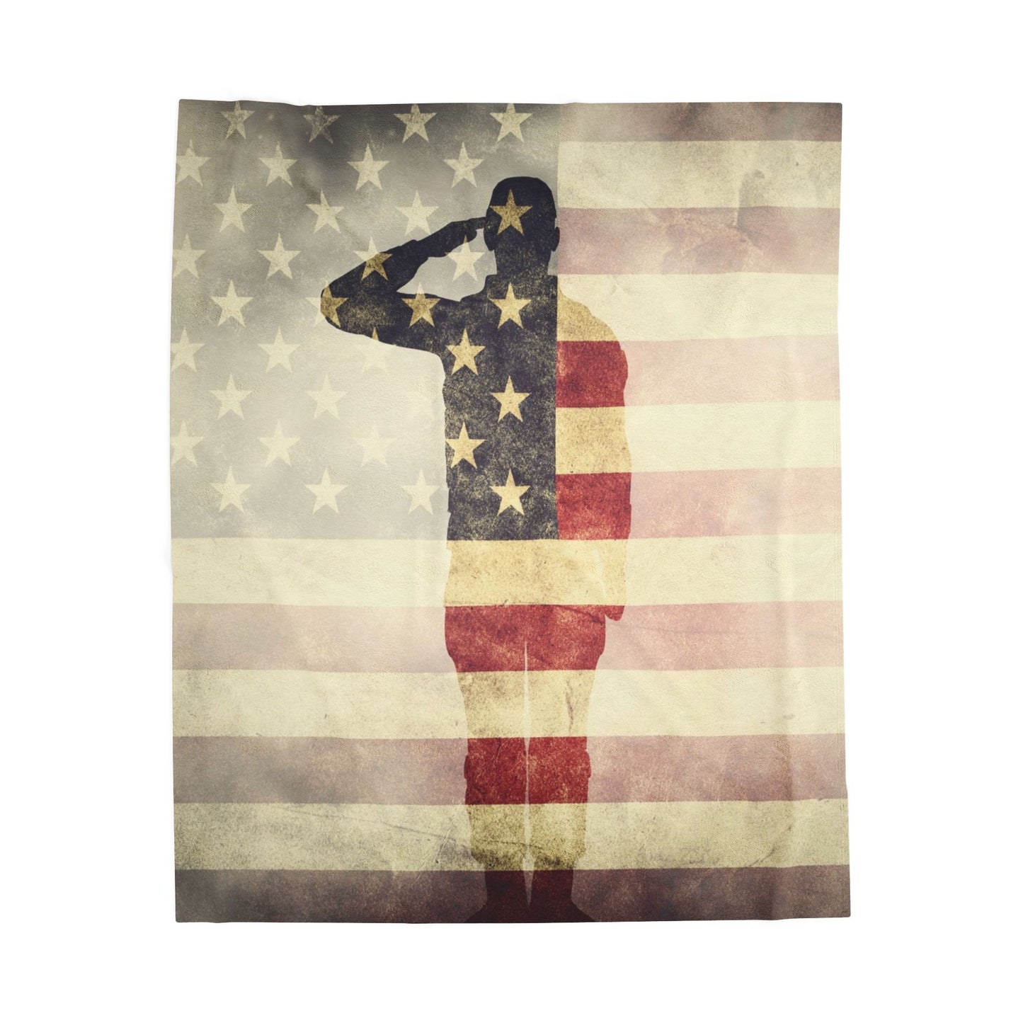 The Silent Salute Patriot Blanket - Velveteen Plush Blanket, Cozy Throw, Independence Day Decor, Gift for Patriots, Soft Blanket for Home