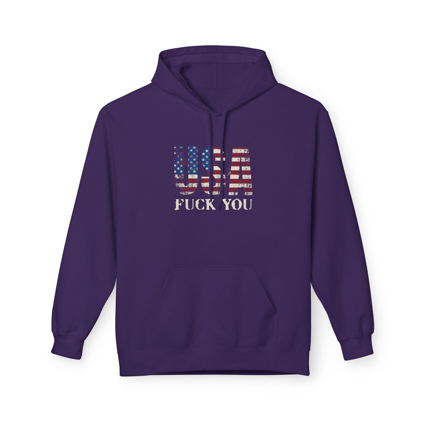 USA Flag Graphic Hoodie - Unisex Softstyle Fleece, Funny Sweatshirt, Casual Wear, Patriotic Gift, Comfortable Pullover
