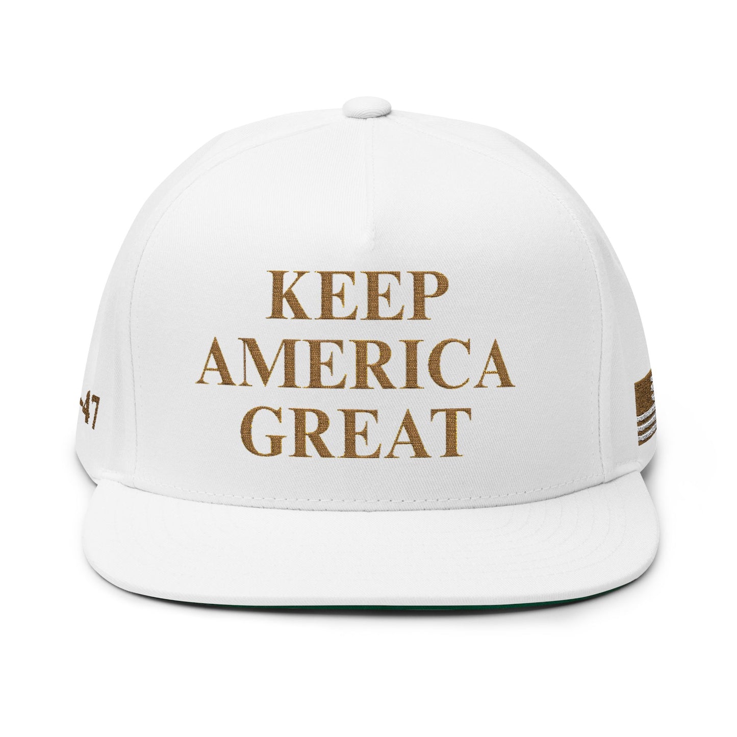 MAGA - Keep America Great Flat Bill Cap | Stylish Embroidered Hat for Gatherings, Political Events, Casual Wear, Gifts, Outdoor Activities