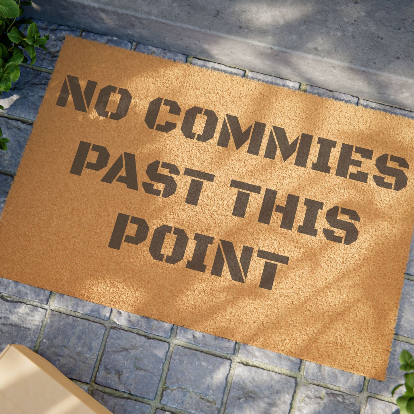 "No Commies Past This Point" - Welcome Doormat - Funny Home Décor, Unique Gift, Personal Touch for Home, Housewarming, and Parties