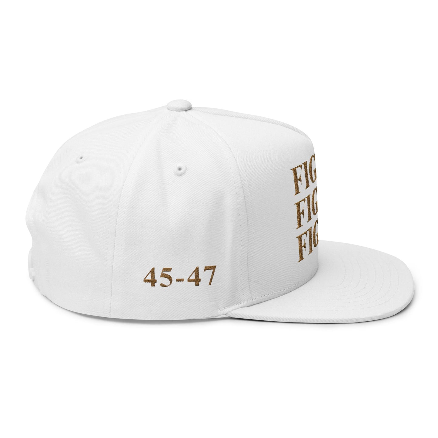 MAGA - FIGHT! Motivational Flat Bill Cap, Embroidered Snapback Hat for Sports Lovers, Gift for Athletes, Cap for Competitions, Trendy Streetwear