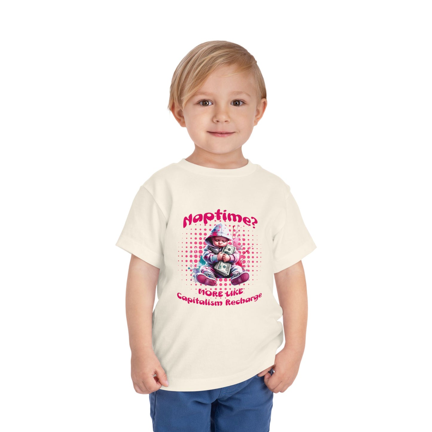 Toddler Tee with 'Naptime? More Like Capitalism Recharge' Design - Cute Kids Shirt, Funny Toddler Apparel, Birthday Gift, Everyday [...]