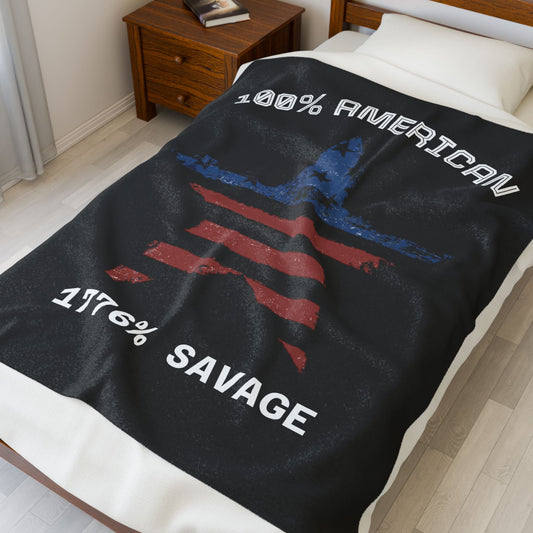 1776% SAVAGE Freedom Throw, Cozy Throw, Independence Day Decor, Gift for Patriots, Soft Blanket for Home