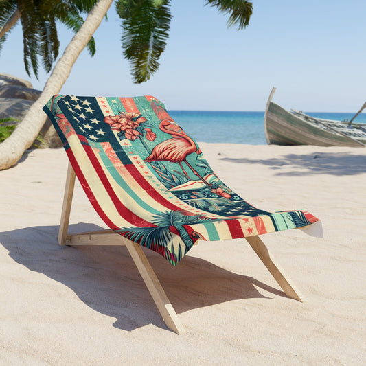 ﻿The Flamingopatriot Freedom Flapper Towel, Summertime Pool Accessory, Vacation Essentials