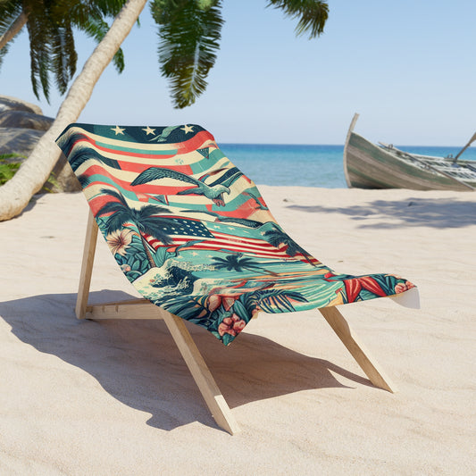 The Seagull of Liberty Beach Towel, Summertime Pool Accessory, Vacation Essentials