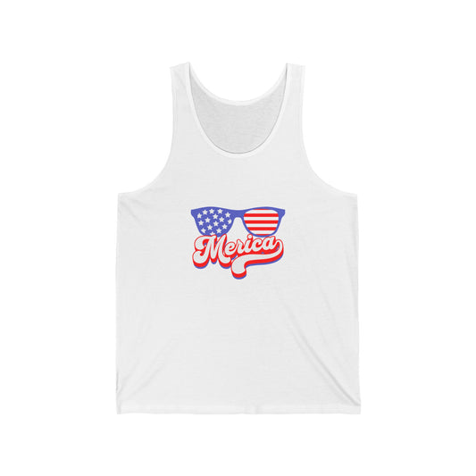 Patriotic Unisex Jersey Tank | Casual Summer Wear, BBQ Outfit, 4th of July Celebration, Vacation Top, Gifts for Him and Her