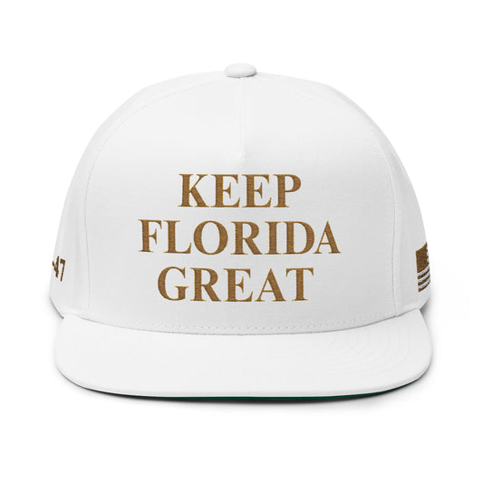 MAGA - Keep Florida Great Flat Bill Cap | Embroidered Hat, Baseball Cap, Gift for Florida Lovers, Trendy Snapback, Summer Accessory