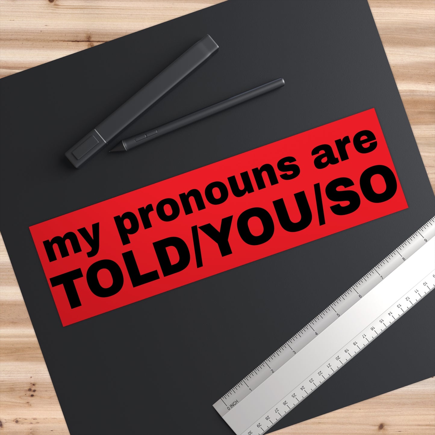 Bold Pronouns Bumper Sticker