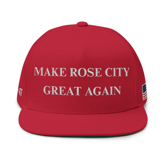 MAGA - Embroidered Flat Bill Cap - Make Rose City Great Again, Snapback Hat, Urban Fashion, Gift for Him/Her, Casual Headwear