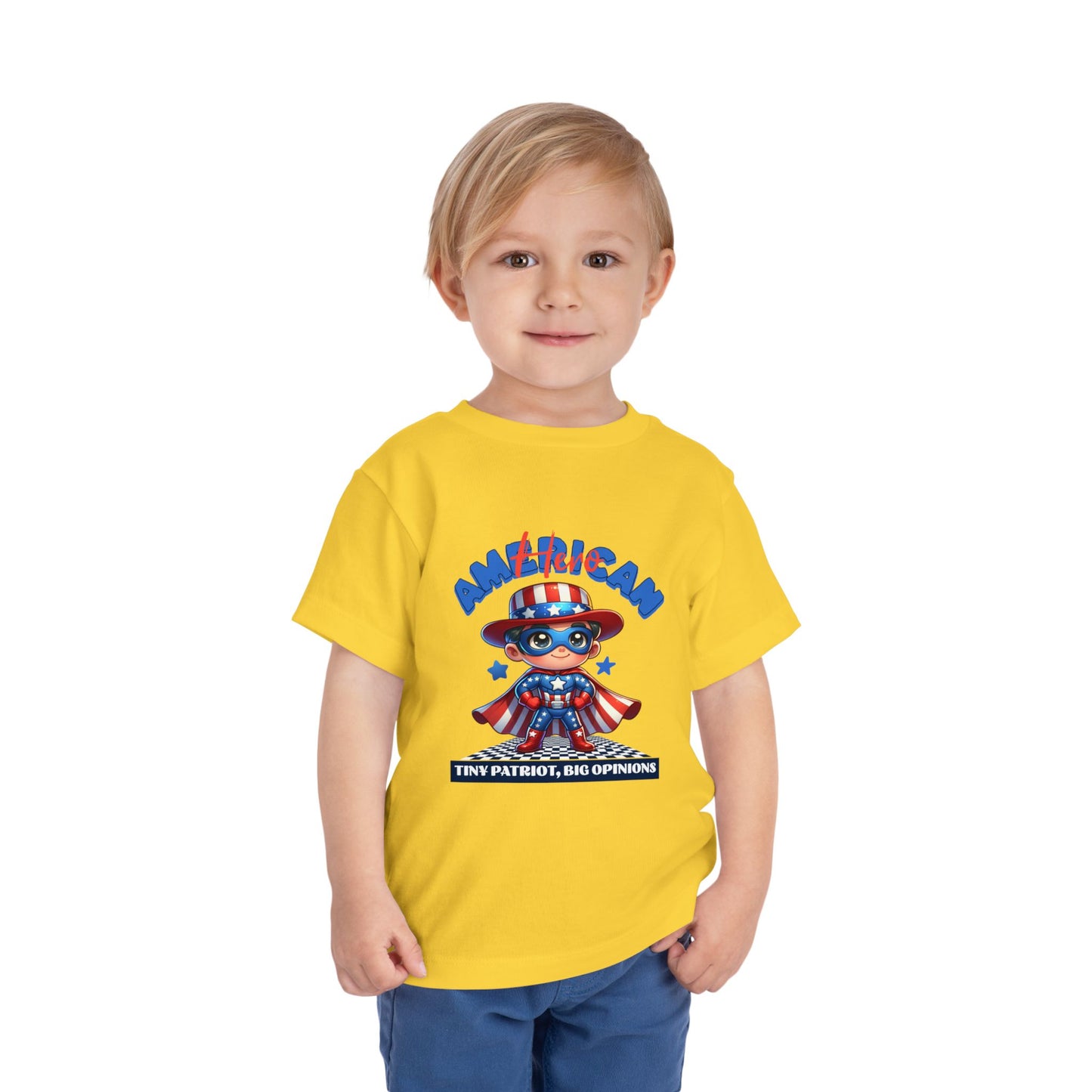 Superhero Toddler Tee - 'American' Design for Kids, Fun Patriotic Shirt for Independence Day, Fourth of July, Birthday Parties, Cute [...]