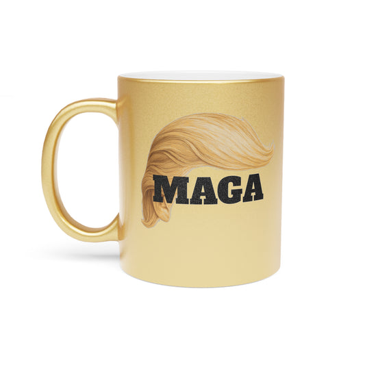 MAGA Gold Metallic Mug - Trump's Iconic Hairline - Coffee Mug - Home Goods - Political Gifts