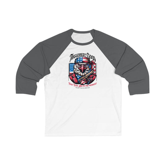 Patriotic 3/4 Sleeve Baseball Tee - Triggered Good Design