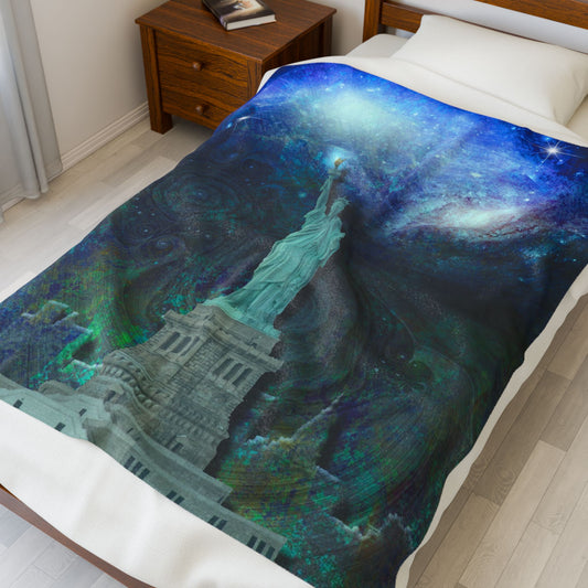 Liberty After Dark Blanket – Plush Cozy Blanket, Independence Day Decor, Gift for Patriots, Soft Blanket for Home