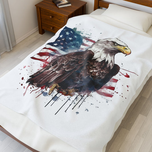 The FREEDOM THRONE Blanket, Plush Cozy Blanket, Independence Day Decor, Gift for Patriots, Soft Blanket for Home