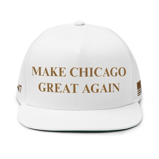 MAGA - Make Chicago Great Again Flat Bill Cap | Stylish Embroidered Cap for City Lovers, Dad Hats, Birthday Gifts, Summer Accessories