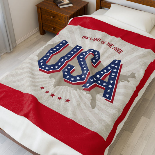 Land of the Free, Nap of the Brave Blanket, Cozy Throw, Independence Day Decor, Gift for Patriots, Soft Blanket for Home