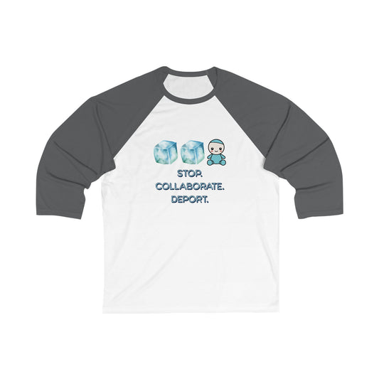 Funny Collaboration Baseball Tee, Unisex 3/4 Sleeve Shirt, Gift for Political Satire, Casual Wear, Icebreaker, Birthday Gift