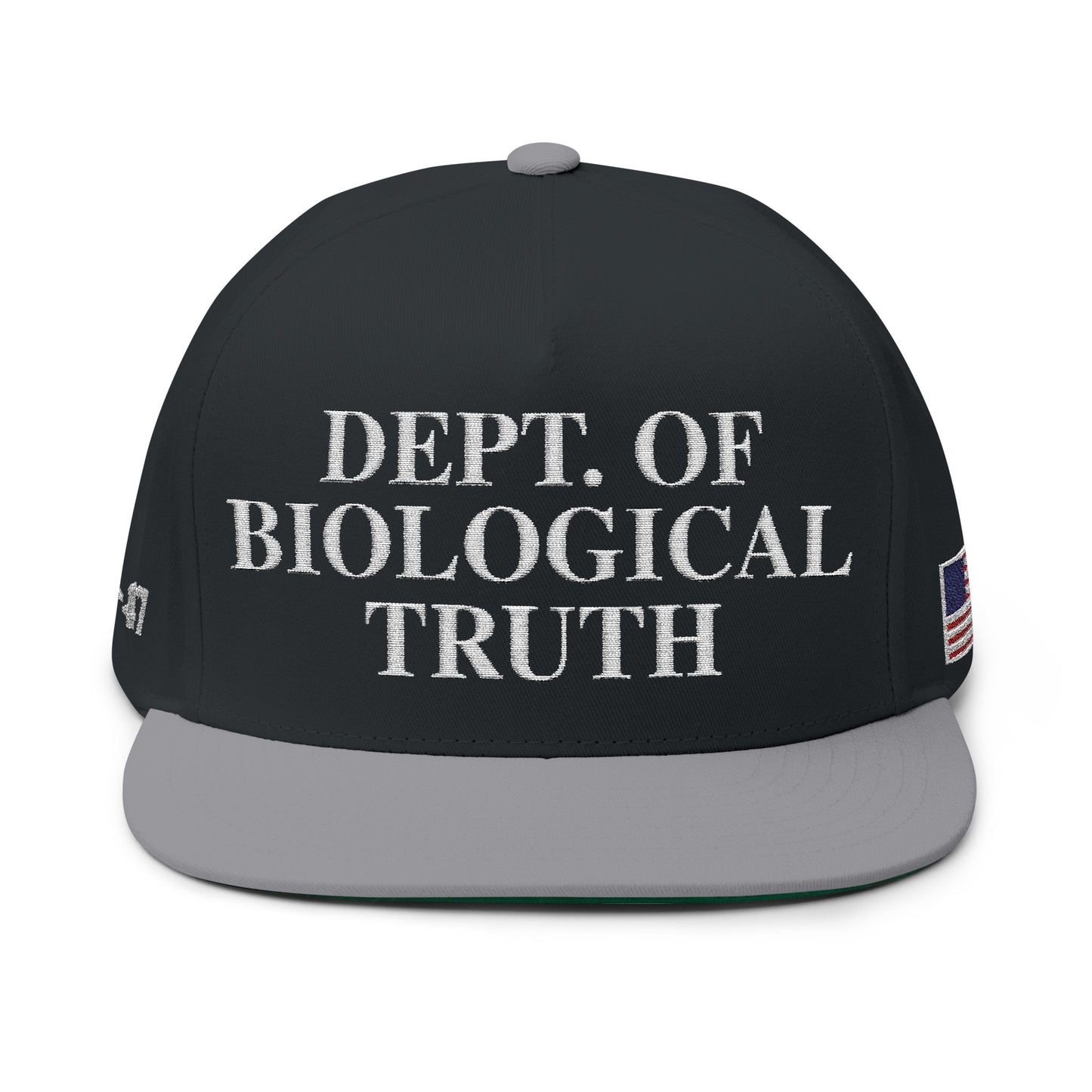 MAGA, Embroidered Flat Bill Cap - Dept. of Biological Truth, Unisex Cap for Gifts, Casual Wear, Outdoor Events, Adjustable Hat