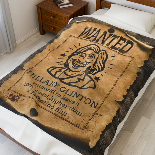 Wanted: Crooked & Cozy Outlaw Blanket, Cozy Throw, Independence Day Decor, Gift for Patriots, Soft Blanket for Home