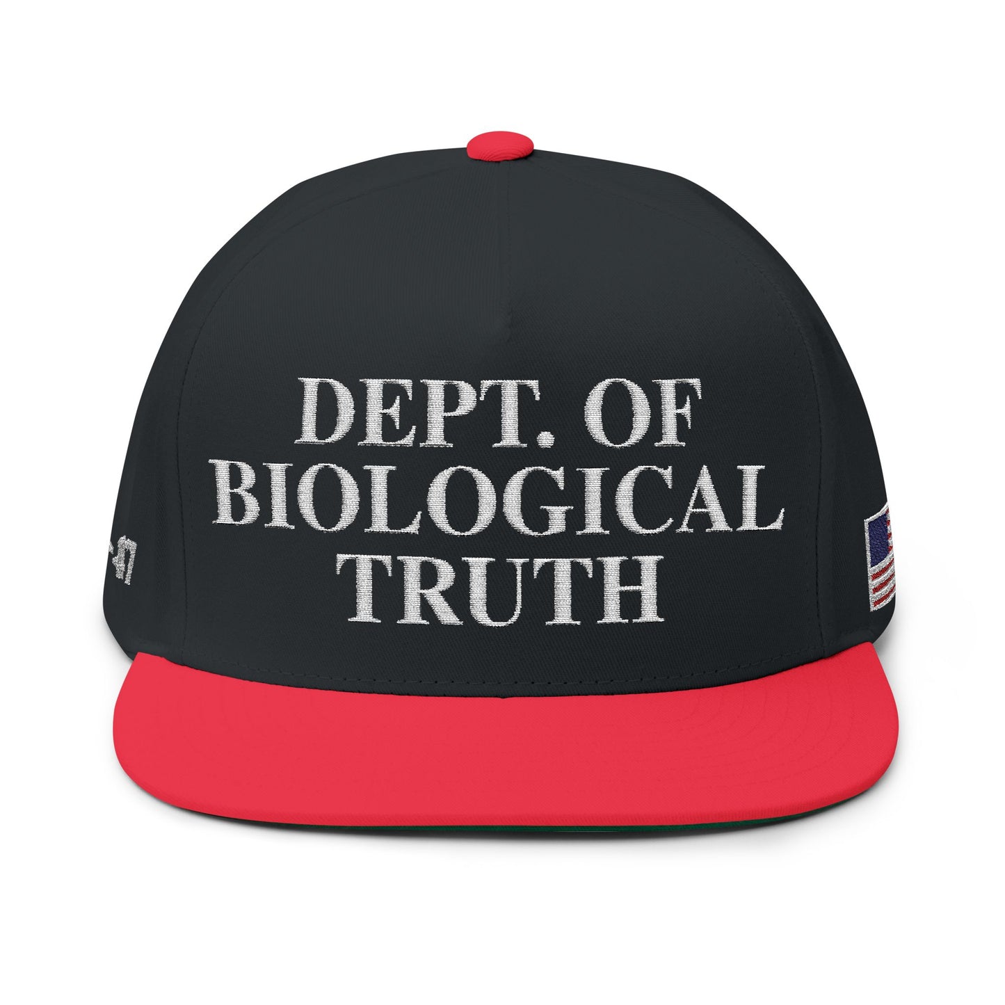 MAGA, Embroidered Flat Bill Cap - Dept. of Biological Truth, Unisex Cap for Gifts, Casual Wear, Outdoor Events, Adjustable Hat