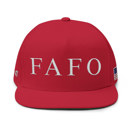 MAGA - Embroidered Flat Bill Cap - FAFO, Trendy Hat, Casual Wear, Gift for Him/Her, Street Style, Adjustable Cap