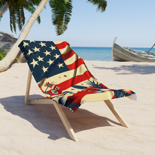 Inked in Freedom Beach Banner Towel, Summertime Pool Accessory, Vacation Essentials