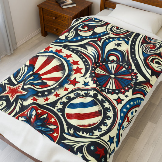 Star-Spangled Sass: Vintage Americana Throw, Cozy Blanket, Independence Day Decor, Gift for Patriots, Soft Blanket for Home