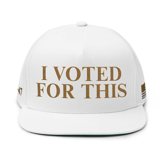 MAGA - Embroidered Flat Bill Cap - 'I VOTED FOR THIS' - Trendy Accessory, Patriotic Gift, Election Day Cap, Streetwear Style, Casual Wear