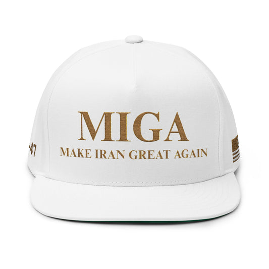 MAGA - Trendy Embroidered Flat Bill Cap - Make Iran Great Again, Snapback Hat, Sporty Headwear, Casual Fashion Accessory, Gift Idea for Sports Fans