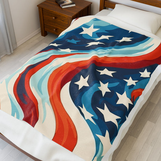 Star-Spangled Night Blanket, Plush Cozy Blanket, Independence Day Decor, Gift for Patriots, Soft Blanket for Home