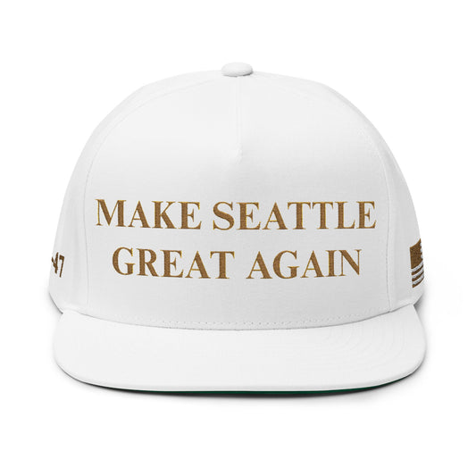 MAGA - Make Seattle Great Again Flat Bill Cap, Trendy Cap for Seattle Lovers, Perfect for Events, Gifts, and Everyday Style