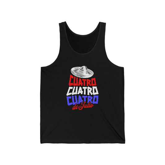 Copy of Fiesta-Themed Unisex Jersey Tank | 4th of July, Cute Quattro de Julio Apparel for Summer Fun, Birthday Parties, Beach Days, Festivities, Casual Wear