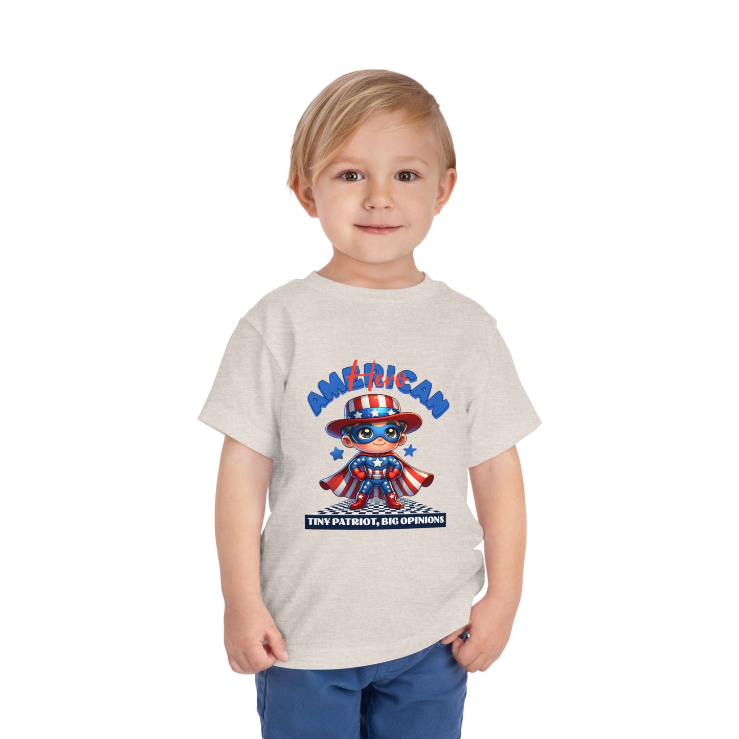 Superhero Toddler Tee - 'American' Design for Kids, Fun Patriotic Shirt for Independence Day, Fourth of July, Birthday Parties, Cute [...]