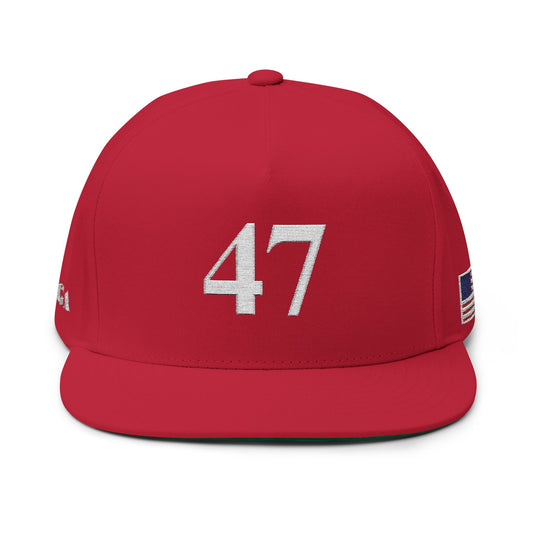 MAGA - Stylish Embroidered Flat Bill Cap, Casual Hat, Streetwear Accessory, Gift for Him/Her, Sports Headwear, Adjustable Snapback