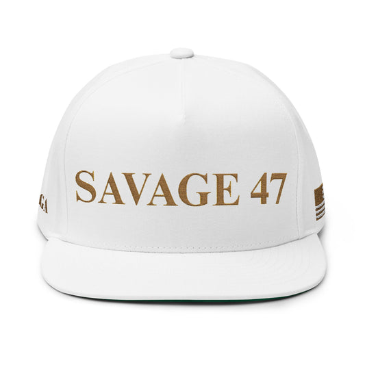 MAGA - Savage 47 Flat Bill Cap - Stylish Embroidered Cap, Perfect for Casual Wear, Gifts, Festivals, Street Style