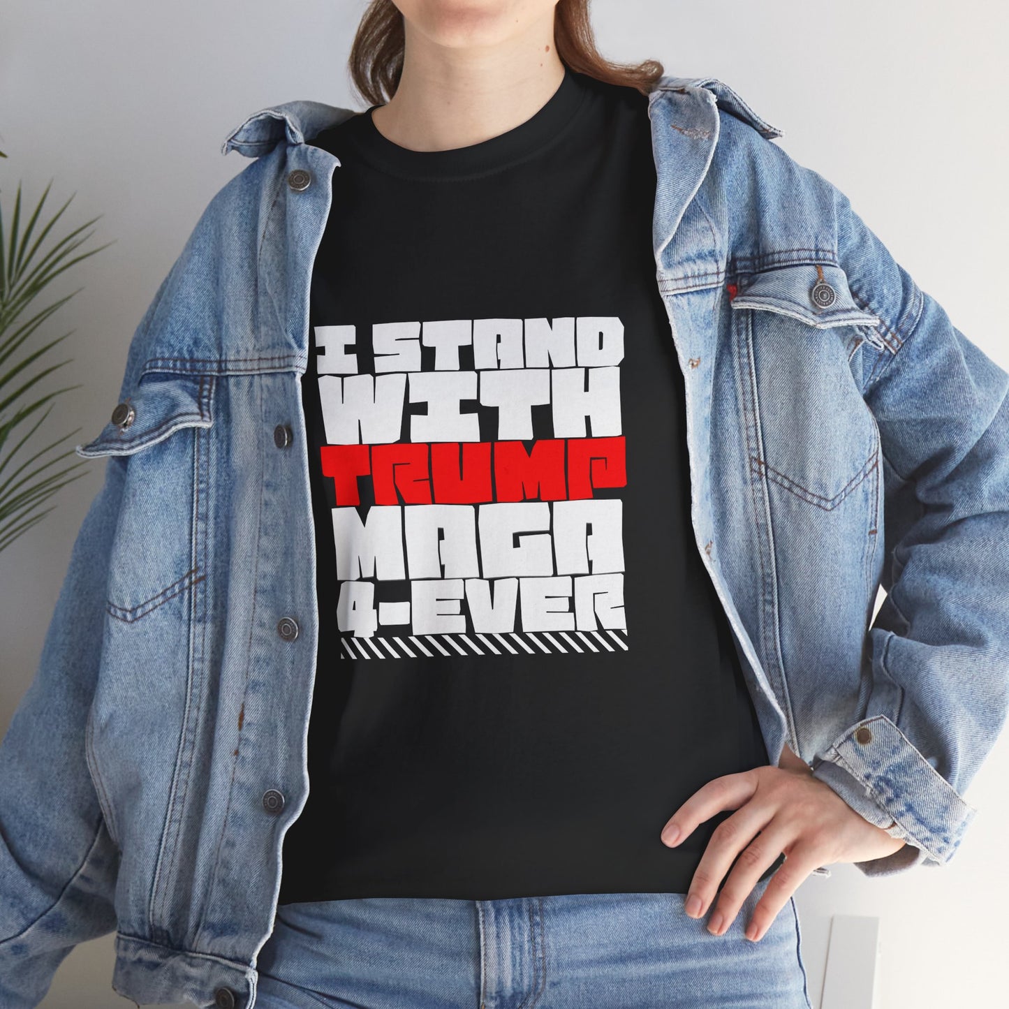 Unisex Heavy Cotton Tee - "I Stand With Trump MAGA Forever" Statement Shirt, Political Apparel, Election Wear, Gift for Supporters, [...]