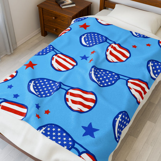 Freedom Shades Blanket - Patriot Vision Blanket – American Cocktails Edition, Plush Cozy Blanket, Independence Day Decor, Gift for Patriots, Soft Blanket for Home